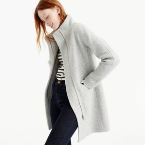 J. Crew Italian Stadium Cloth Grey Cocoon Wool Coat